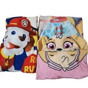 Paw Patrol little kids bundle hooded towels blanket lot